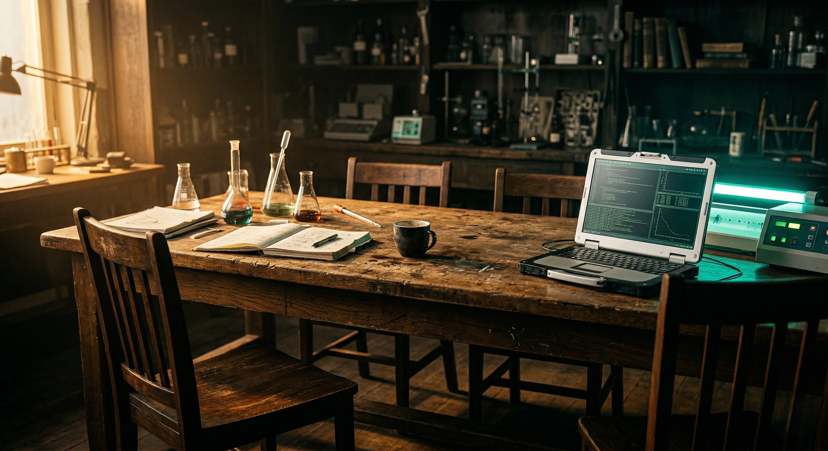 A workshop table with space for more chairs